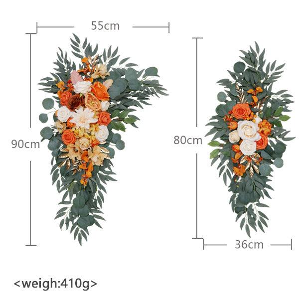 Vintage Orange Simulation Silk Flower Fascia Arch Flower Outdoor Wedding Scene Decoration